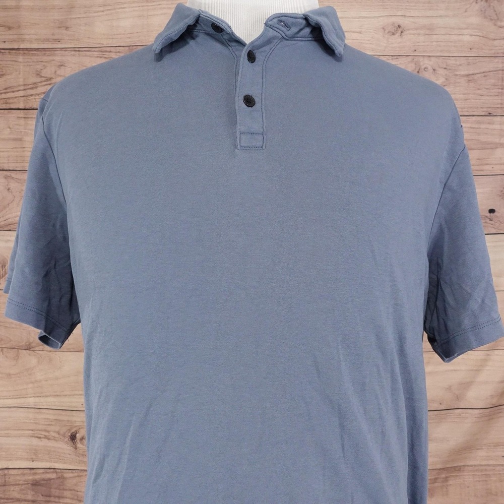 Banana Republic Polo Shirt Mens 2XL Blue 100% Cotton Knit Short Sleeve Casual